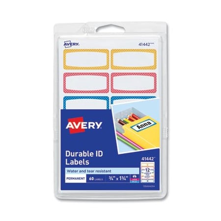 Avery Multipurpose Label, 1 3/4in Label W, 3/4in Label H, Assorted 41442